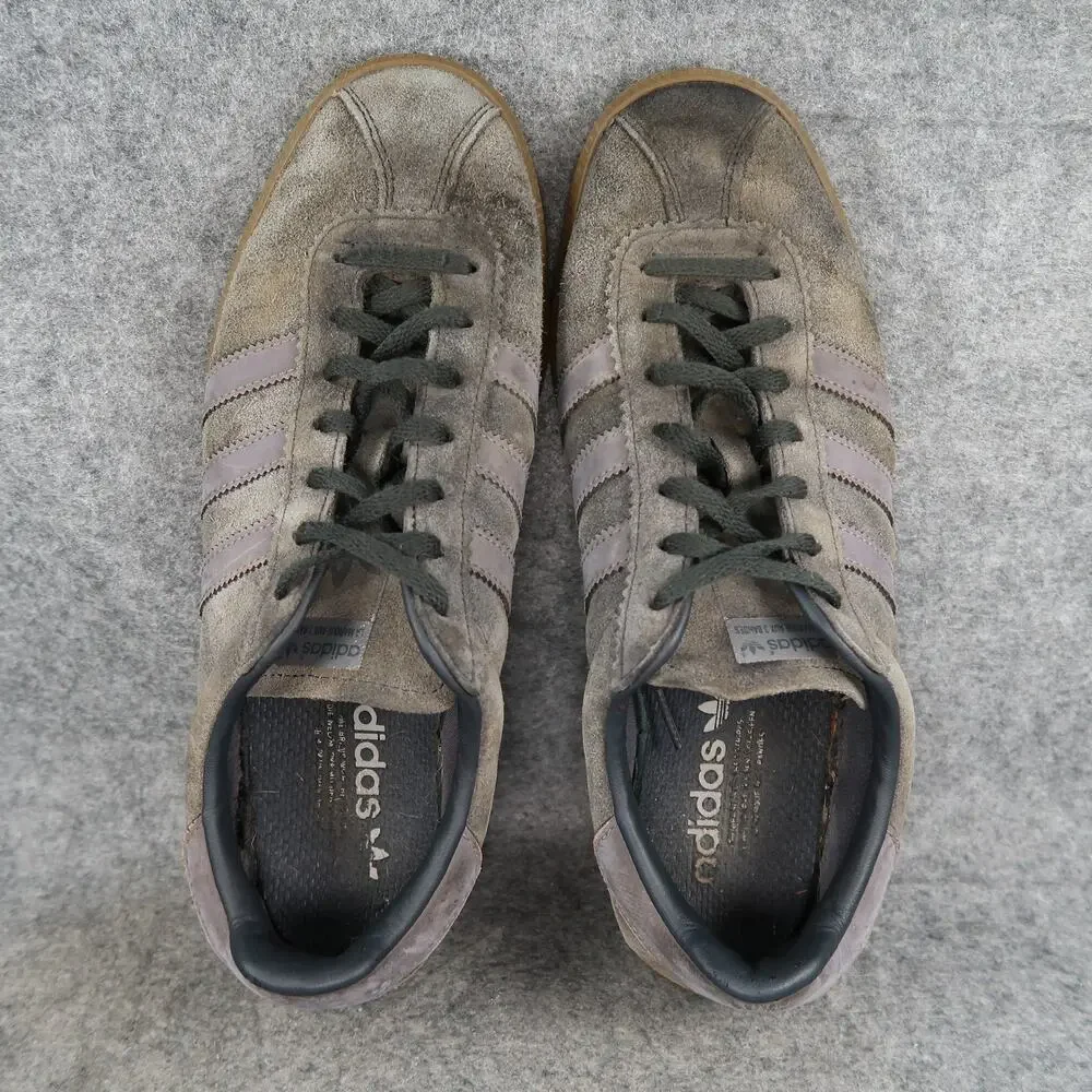 Adidas Shoes Mens 9 Casual Bermuda Sneakers Grey Suede Lace Up Lifestyle Trainer